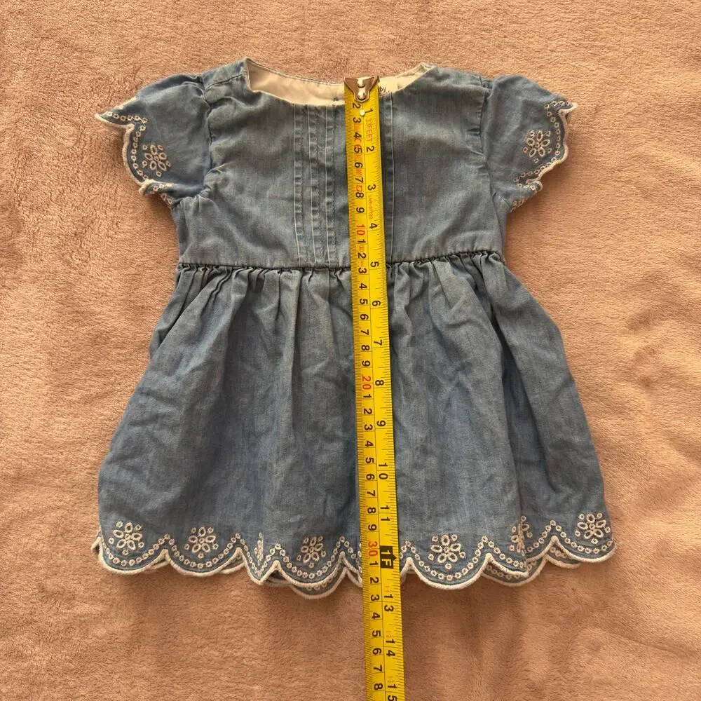 Baby B’gosh Chambray Embroidered Scallop Hem Dress 6M